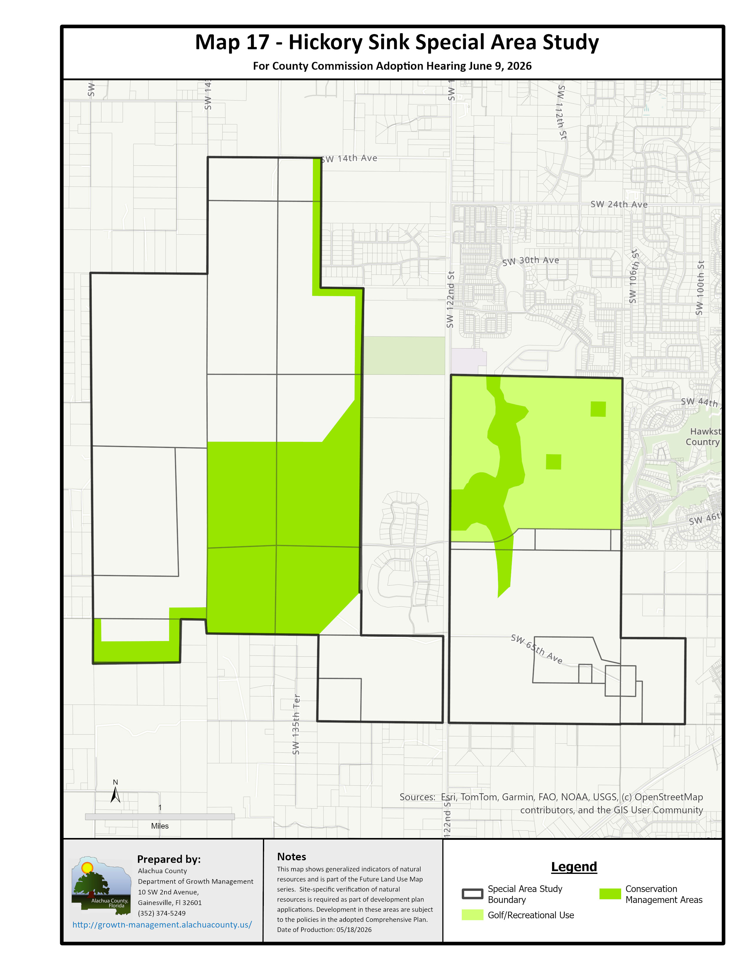 picture of Hickory Sink Special Area Study map